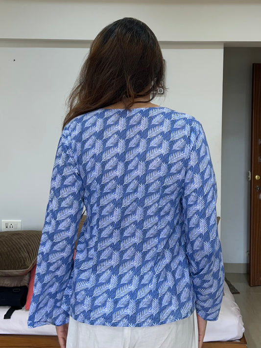 Cotton Printed Carbon Blue Kurti