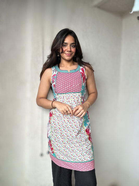 Pure Cotton Printed Sleeveless Tunic