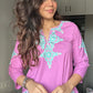 Powder Pink Embroidered Poplin Kurti