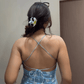 Floral printed Halter neck sleeveless Short Kurti - Needle Magic